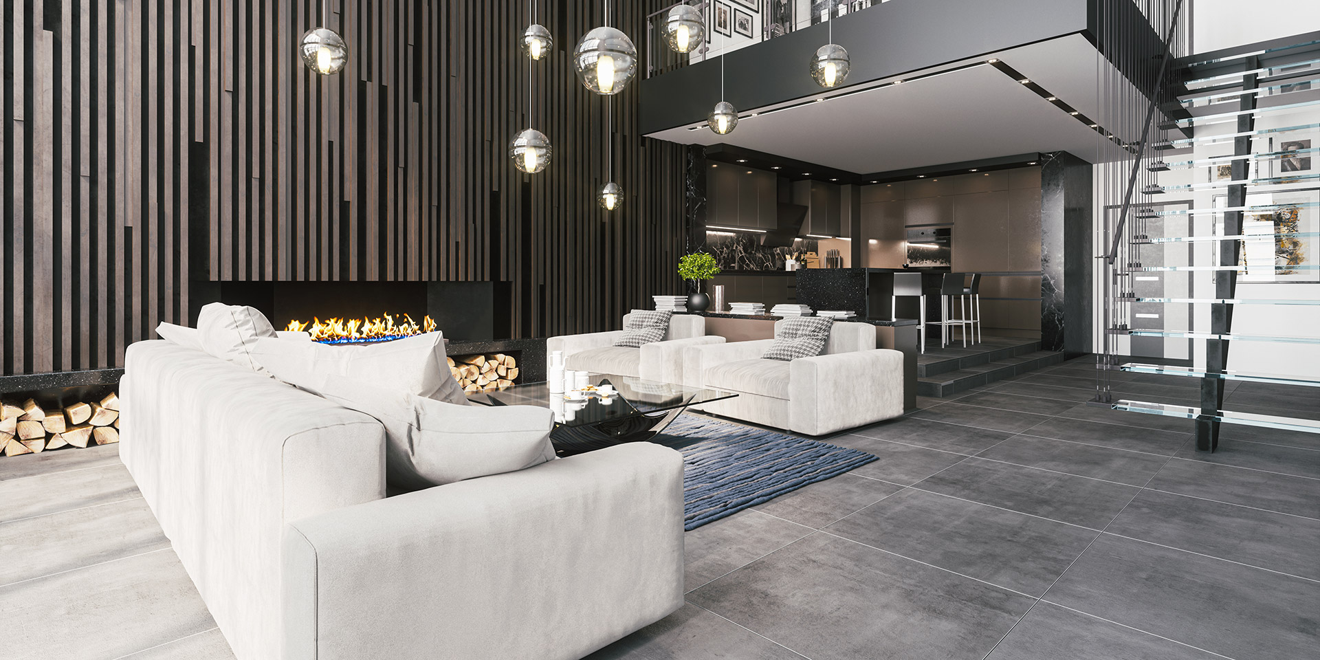 großzügig eingerichtetes Wohnzimmer